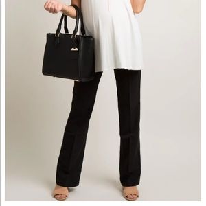 PinkBlush Black Solid Boot Cut Maternity Pants